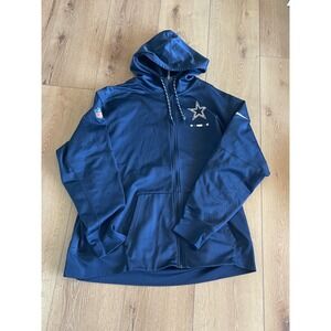 Nike Dallas Cowboys NFL On-Field Dri-FIT Full Zip Hoodie Mens 3XL Navy Blue